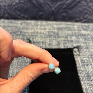 Blue Gemstone Earrings Minimalist Design